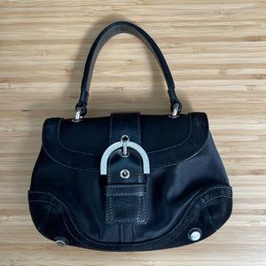 Coach leather and satin evening purse